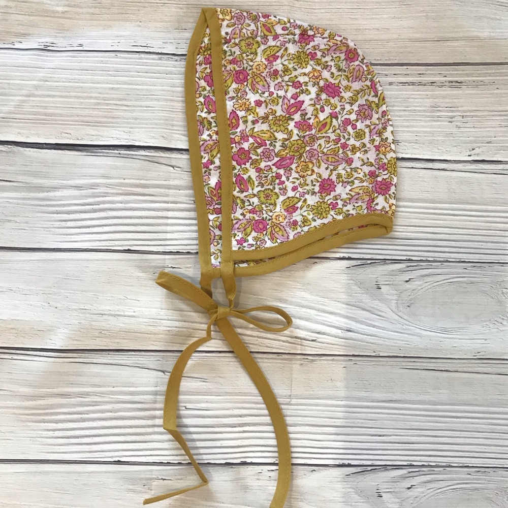 Brand New Floral Baby Bonnet Size 0-3 Months